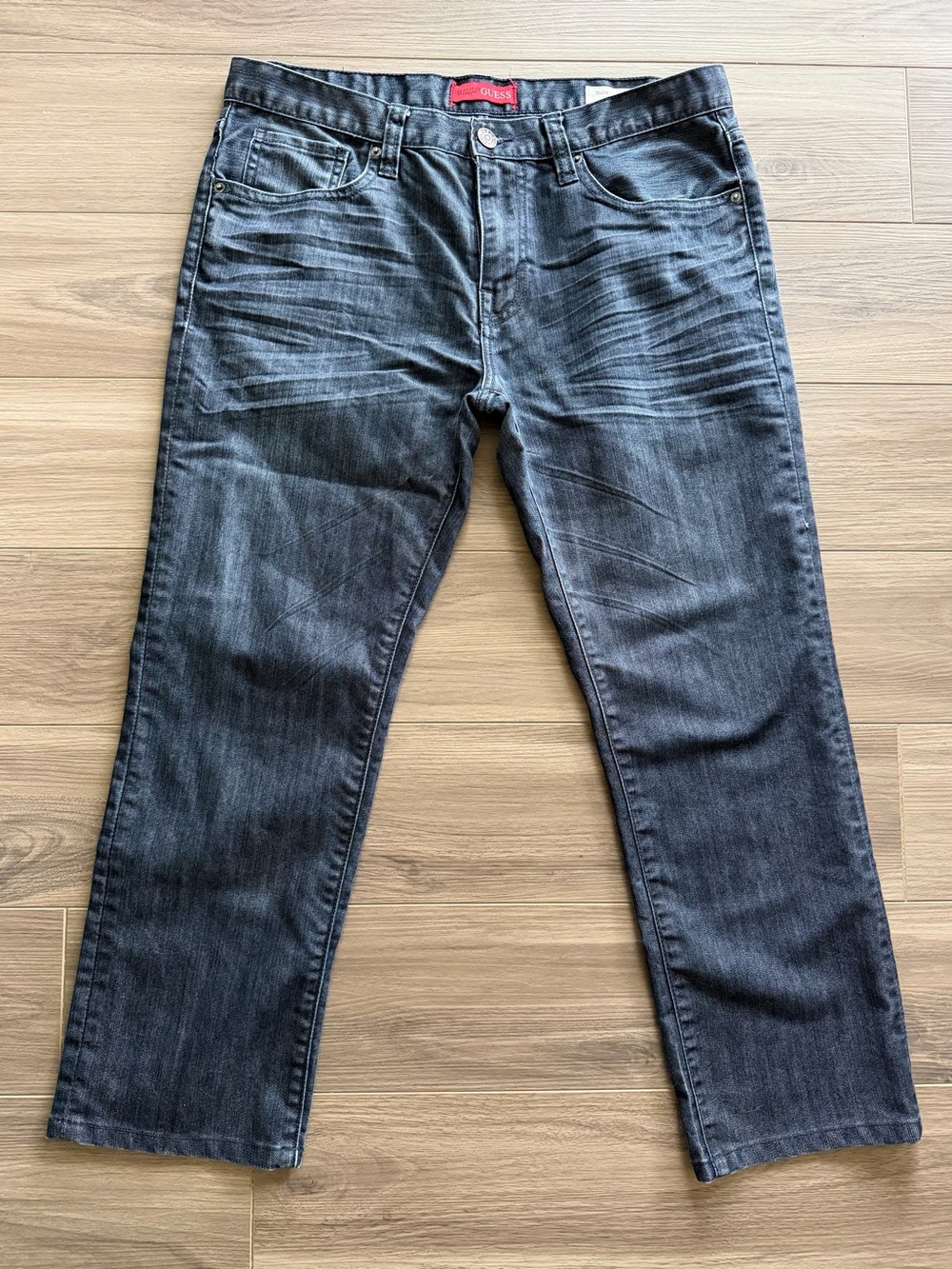 Men's Guess dark blue Washed Straight Jeans